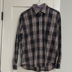 Men's Black and Gray Plaid Shirt
